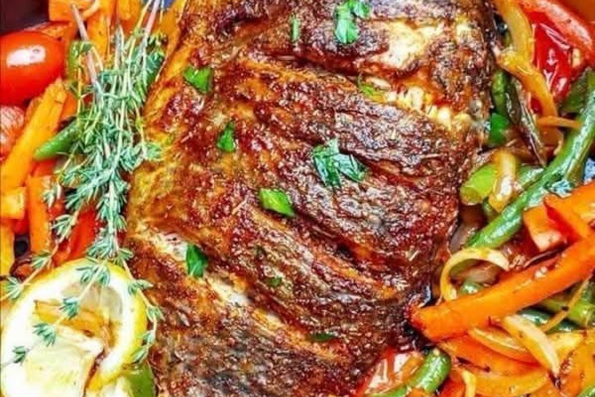 2 Gees Grill Bar — Crispy Roasted Fish & Vegetables
